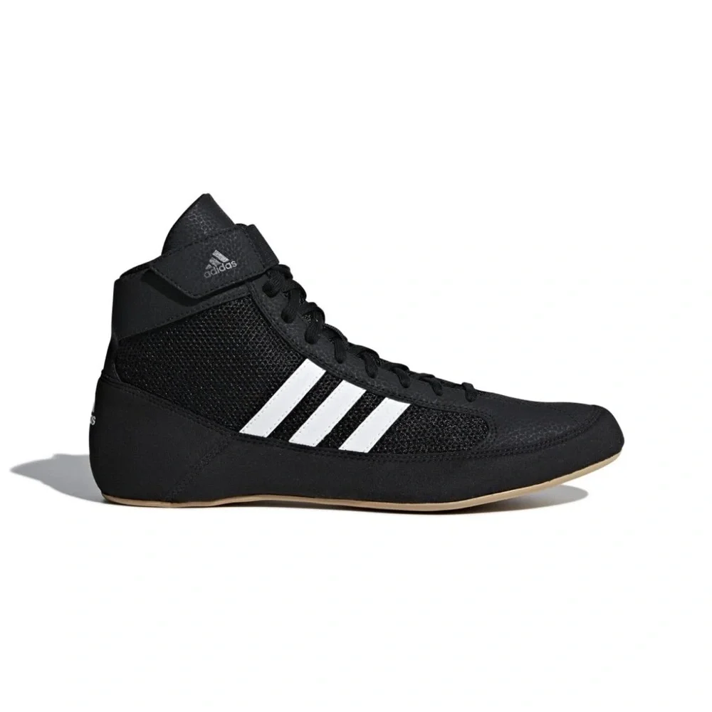 NWT Adidas HVC Wrestling Shoes Sneakers Black White Lightweight Grappling Sz 16